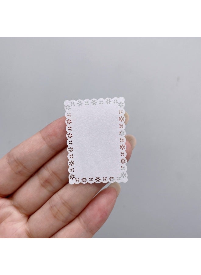 Doll House Cake Paper Pad Food Play Hand Account Decoration Mini Lace Paper Retro Hollow Paper Lace Paper Props Decoration-Color:4✖️ 2.9cm  - Image 1