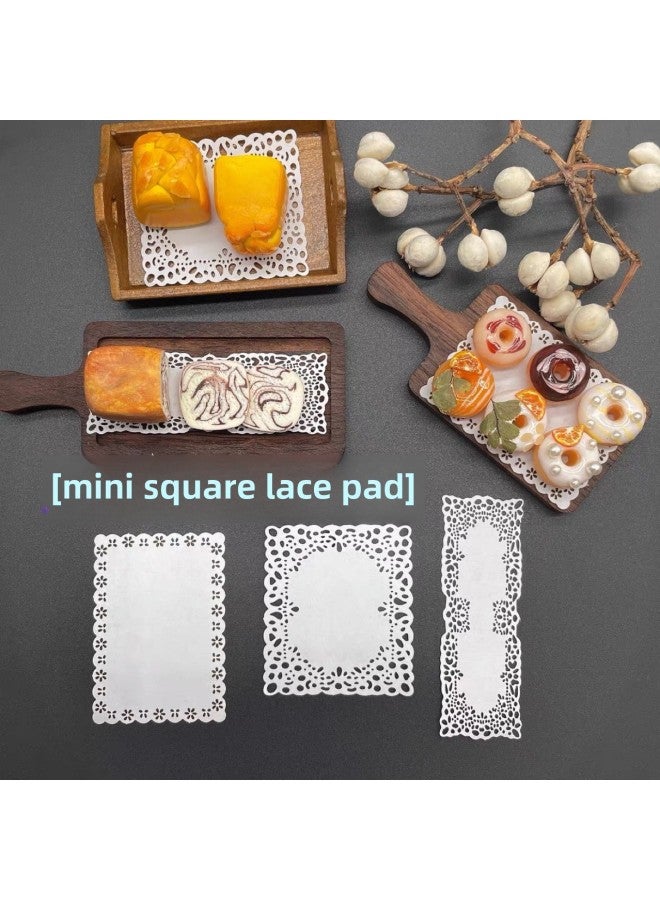 Doll House Cake Paper Pad Food Play Hand Account Decoration Mini Lace Paper Retro Hollow Paper Lace Paper Props Decoration-Color:4✖️ 2.9cm  - Image 2