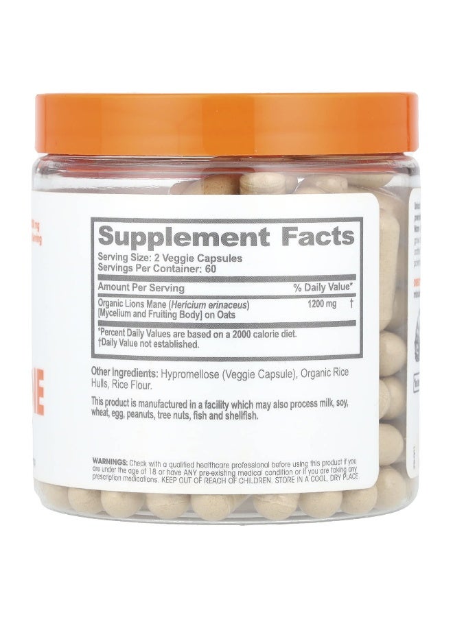 The Genius Brand, Genius Lion's Mane, 1,200 mg, 120 Veggie Capsules (600 mg Per Capsule) - Image 2
