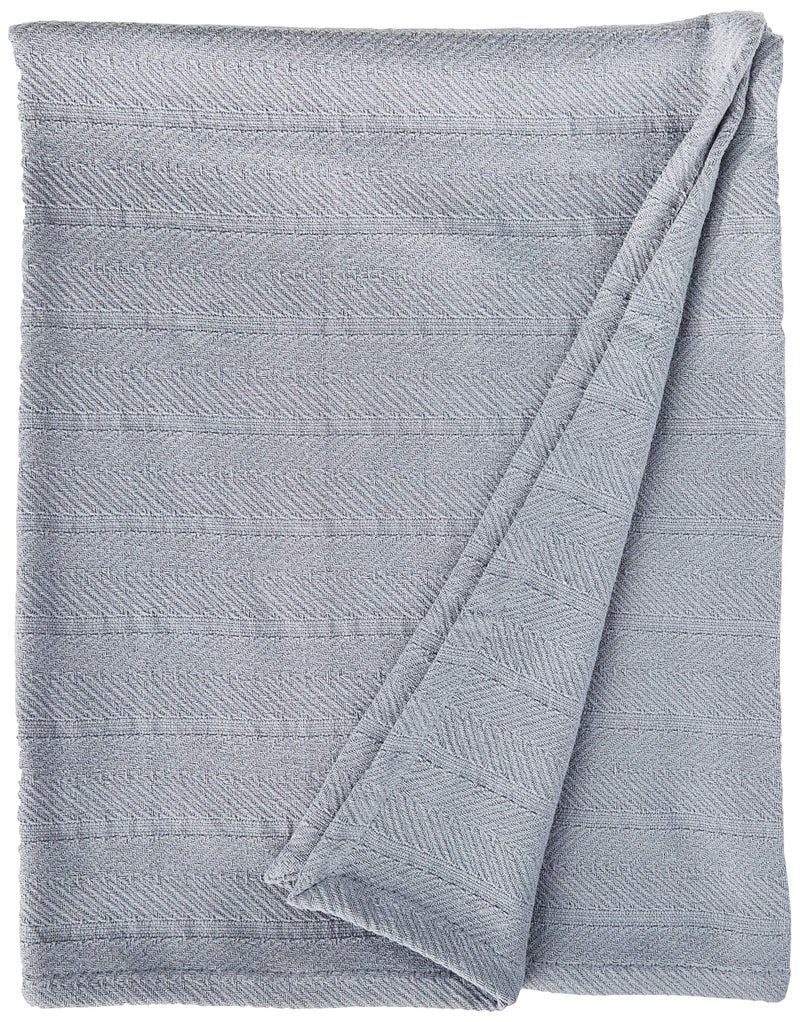 Eddie Bauer Eddie Bauer  Queen Blanket Lightweight Cotton Bedding Home Decor for All Seasons Herringbone Chrome Queen 