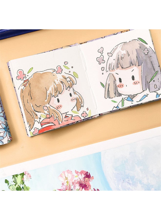 Flying Bird Feile Bird Fabric Watercolor Book 300g Art Student Painting Square Hand Account Book Fine Grain Mini Portable Painting Book - Image 3