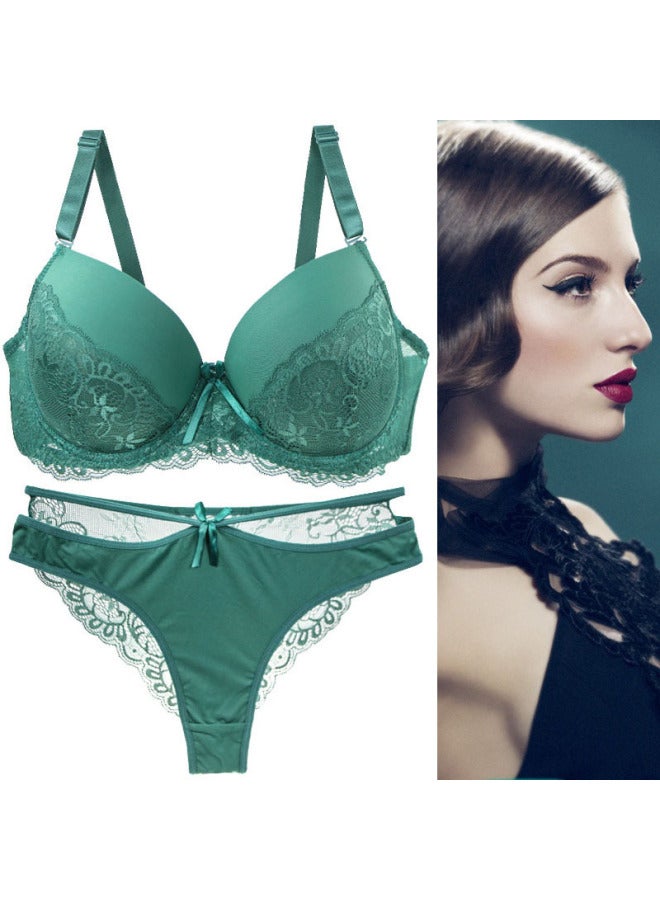 European And American Hot Underwear Large Size Lace Splicing Bra Briefs Light And Breathable Suit