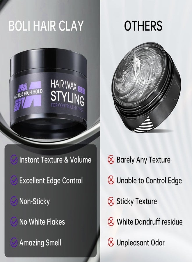 BOLI Hair Styling Wax for Men, All Day Strong Hold Gel, Texturizing & Matte Finish, Styling Pomade for Medium, Thick, Straight, or Wavy Hair (100g) - Image 3