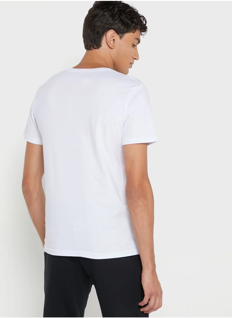 JACK & JONES Logo Crew Neck Printed T-Shirt