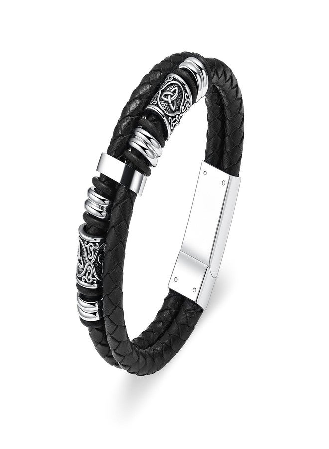 Minicremation Viking Thor's Hammer Cremation Urn Bracelet for Ashes for Men Braided Genuine Leather Urn Bracelet for Human Memorial Keepsake Gift - Image 1