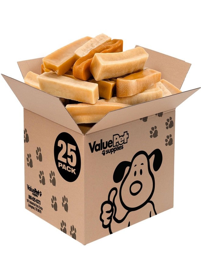 ValueBull Himalayan Yak Cheese Dog Chews, Medium, 25 ct Bulk Pack - Long Lasting for Aggressive Chewers, All Natural, Healthy & Safe, Low Odor Nepal Yak Milk Chews - Image 1