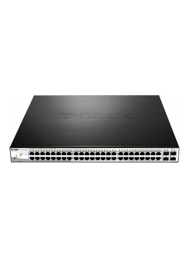 سويتش جيجابت بـ 52 منفذ PoE مع ميزة الإدارة الذكية يتضمن 4 منافذ SFP و24 منفذ PoE أسود/رمادي