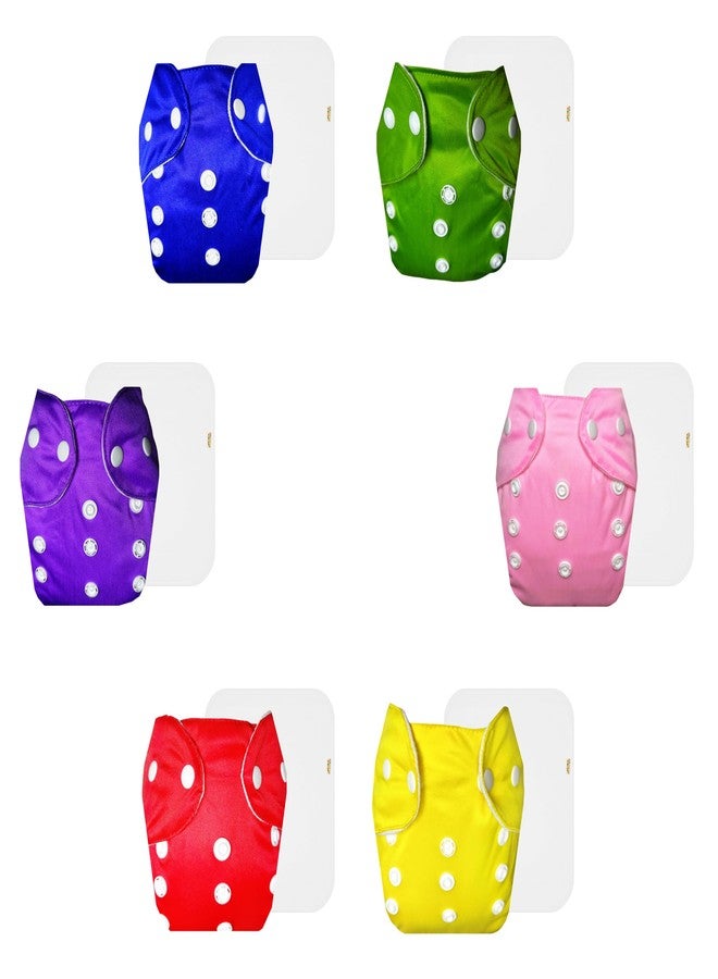 Dumbledo Lite Cloth Diaper with Cotton Insert (Pack of 6) | Soft & Gentle | Breathable | Adjustable Snaps | Ideal for Toddlers | 3 Months - 2 Years | Unisex Baby - Image 1