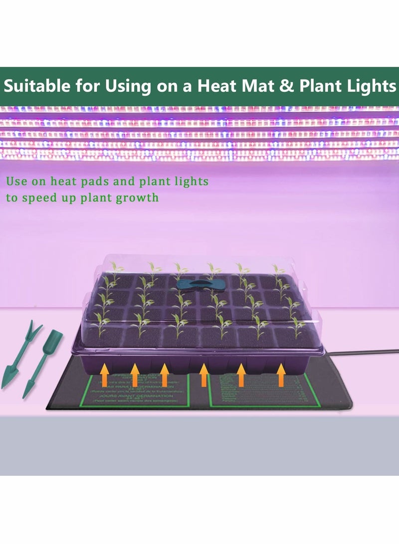 SYOSI 3PCS 24 Cells Seed Trays with Lids Plant Germination Seedlings Tray Garden Seed Propagator Set Growing Trays for Indoor Outdoor Greenhouse - Image 4