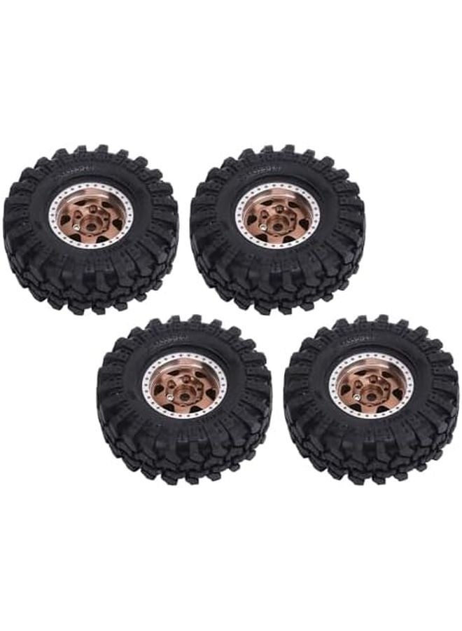 مجموعة عجلات من سبائك الألومنيوم وإطارات بمقياس 1:24 من النحاس العتيق لسيارة الزحافة - Image 4