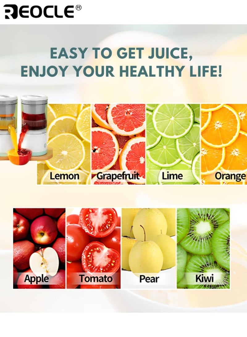 ريوكل عصارة حمضيات محمولة قابلة لإعادة الشحن عبر USB عصارة برتقال وليمون بتصميم قابل للفصل مادة PP آمنة الغذاء لصنع العصير الطازج في المنزل - Image 4