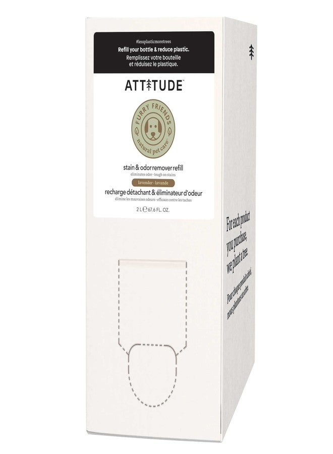 ATTITUDE Stain and Odor Remover for Pets, Plant and Mineral-Based Ingredients, Vegan and Cruelty-Free, Bulk Refill, Lavender, 67.62 Fl Oz - Image 1
