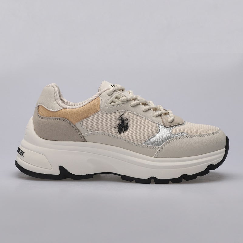 U.S. Polo Assn. حذاء رياضي نسائي بيج 4s Vıavaı 4pr - Image 1