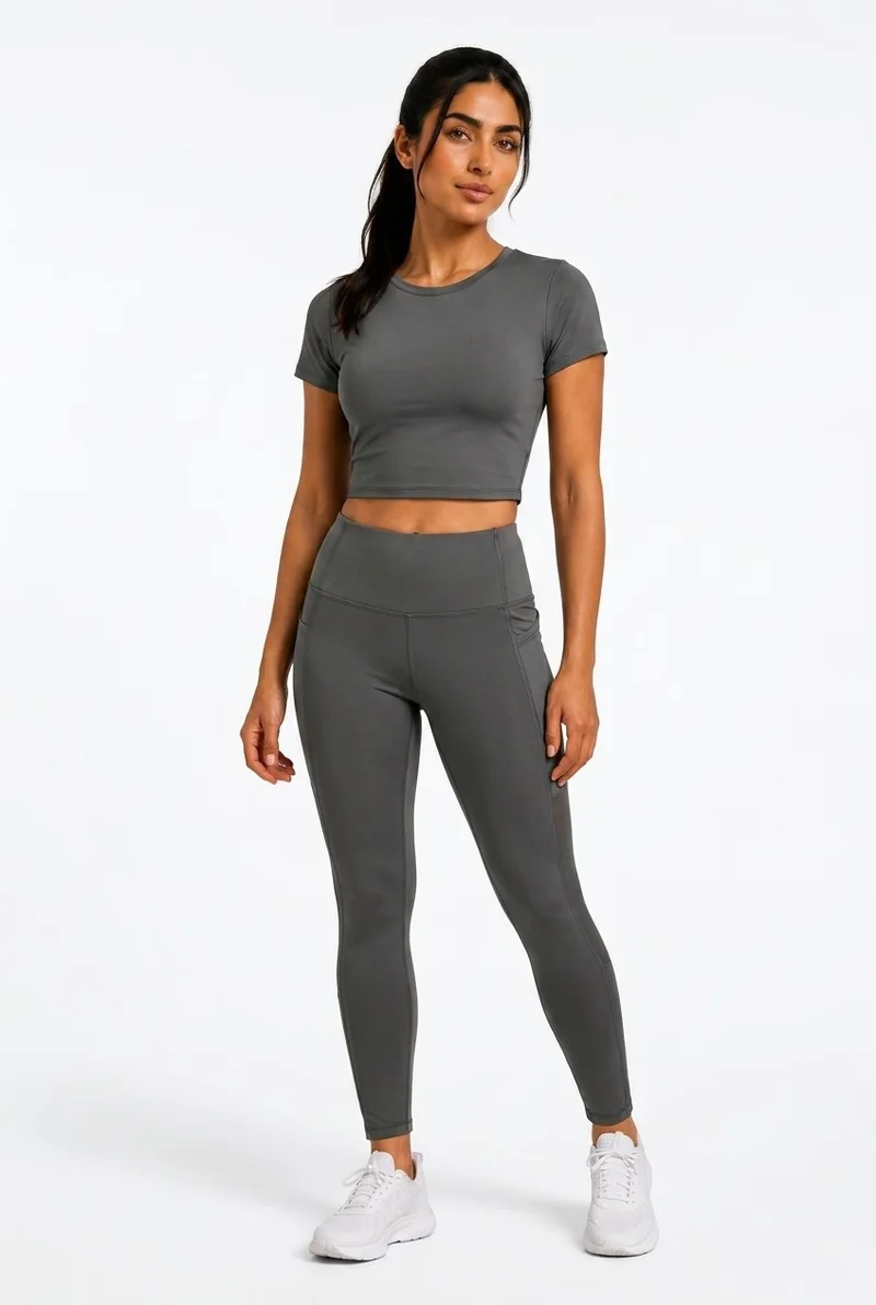 Moveletix Dark Grey Women's Training Leggings Dark Grey Luxe Soft for Women | Best Price UAE
