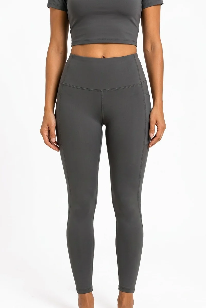 Moveletix Dark Grey Women's Training Leggings Dark Grey Luxe Soft for Women | Best Price UAE