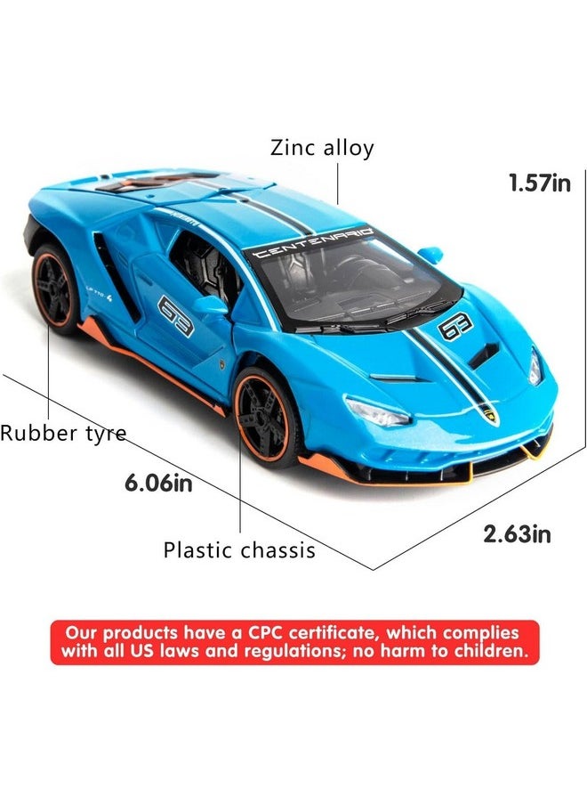 Sky Tech Sky Tech® Lamborghini LP770-4 Sport Car Model Car 1:32 Exclusive Alloy Metal Pull Back Die-cast Car Metal Pullback Toy car with Openable Doors & Light Music Best Gifts Toys Kids【Colors as Per Stock】  - Image 5