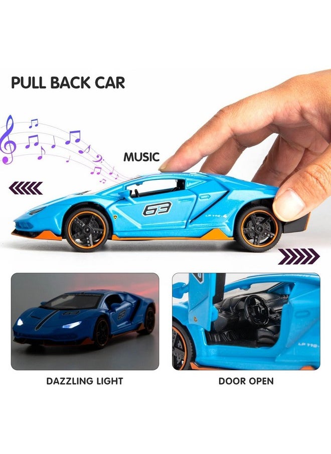 Sky Tech Sky Tech® Lamborghini LP770-4 Sport Car Model Car 1:32 Exclusive Alloy Metal Pull Back Die-cast Car Metal Pullback Toy car with Openable Doors & Light Music Best Gifts Toys Kids【Colors as Per Stock】  - Image 3