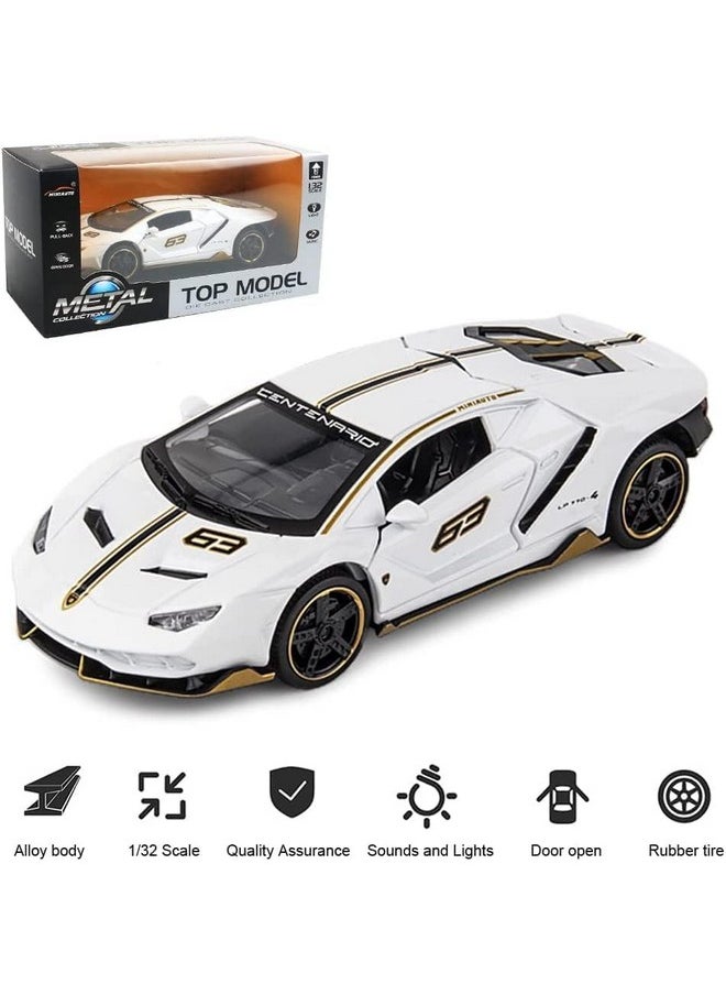 Sky Tech Sky Tech® Lamborghini LP770-4 Sport Car Model Car 1:32 Exclusive Alloy Metal Pull Back Die-cast Car Metal Pullback Toy car with Openable Doors & Light Music Best Gifts Toys Kids【Colors as Per Stock】  - Image 4
