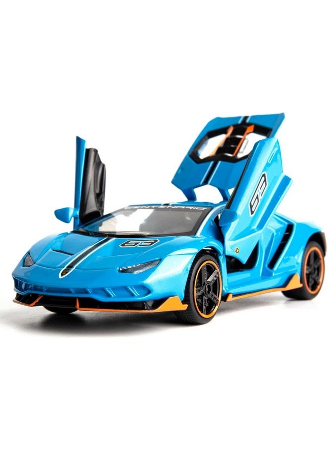 Sky Tech Sky Tech® Lamborghini LP770-4 Sport Car Model Car 1:32 Exclusive Alloy Metal Pull Back Die-cast Car Metal Pullback Toy car with Openable Doors & Light Music Best Gifts Toys Kids【Colors as Per Stock】  - Image 1