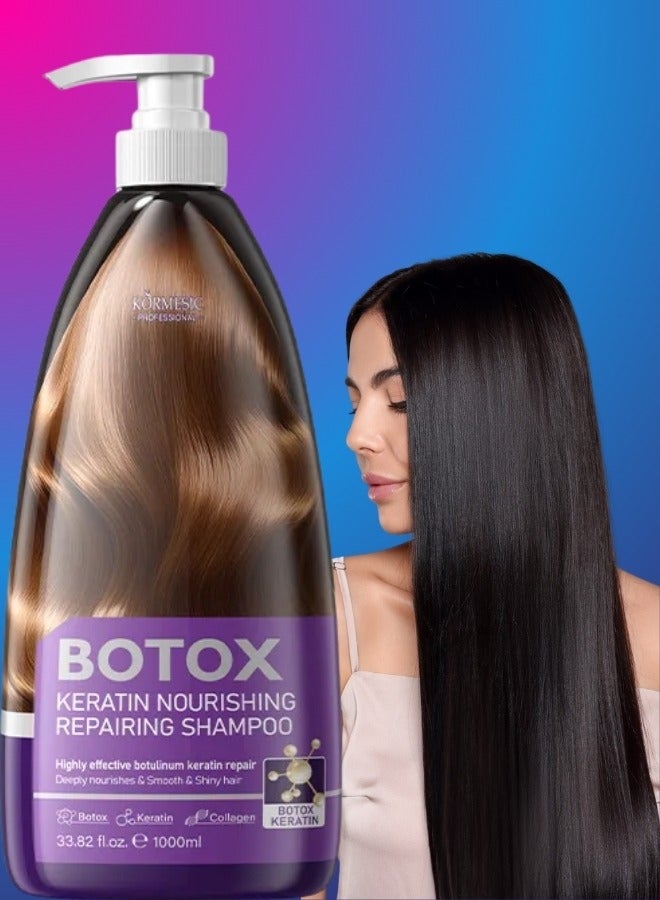 Kormesic 1000ml Botox Keratin Nourishing Repairing Shampoo Highly Effective Botulinum Keratin Repair Deeply Nourishes Smooth and Shiny Hair - Image 1