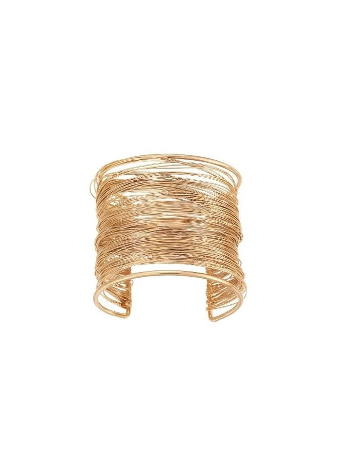 【Multi-layered Golden Luxurious Bracelet】 A Multi-layered Golden Bracelet With A Luxurious European And American Style, Featuring Intertwined Golden Elements. - Image 2