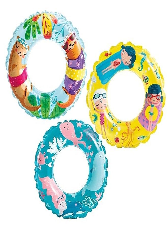 KinderTales® 24-Inch Transparent Swim Ring for Kids – Inflatable Pool Float, Safe & Durable, Lightweight Fun for Swimming, Pool Parties, Beach Days, and Summer Water Play (Pack of 1), Blue - Image 3