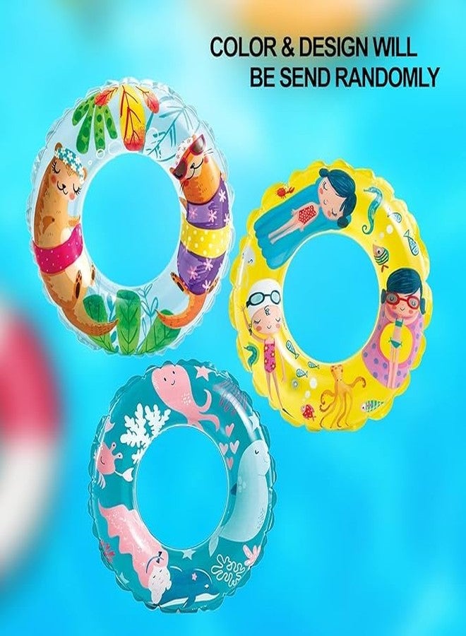 KinderTales® 24-Inch Transparent Swim Ring for Kids – Inflatable Pool Float, Safe & Durable, Lightweight Fun for Swimming, Pool Parties, Beach Days, and Summer Water Play (Pack of 1), Blue - Image 2