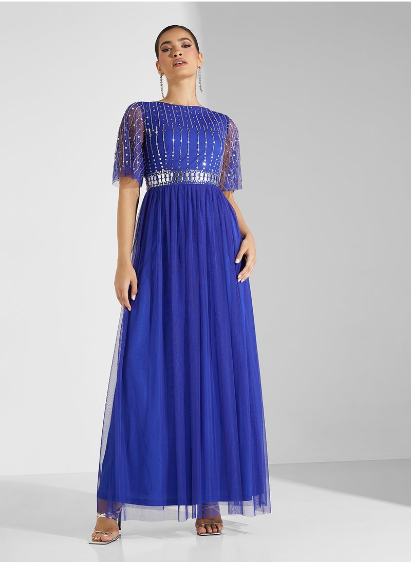 Amelia Rose Embellished Belted Maxi Dress  - Image 4