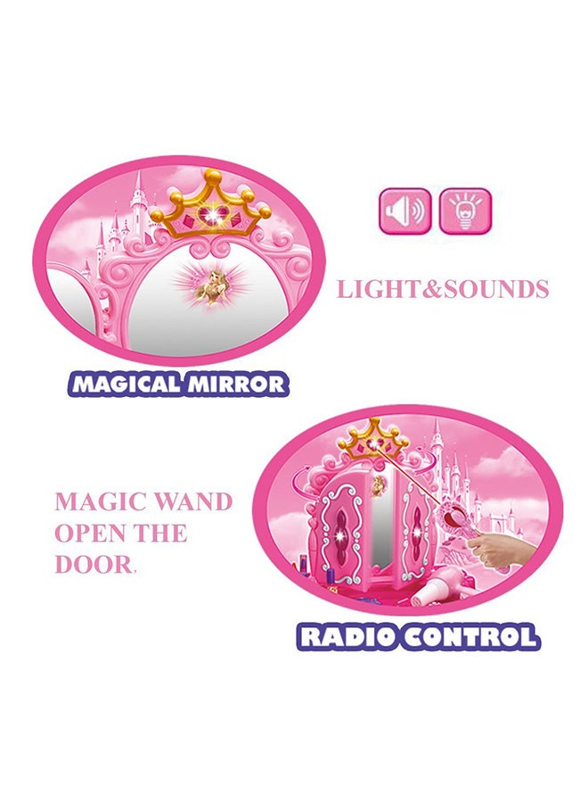 بوهوي طاولة تسريحة بتصميم تاج مع مجموعة تحكم بالأشعة تحت الحمراء متينة وبتصميم متين وفريد - Image 5