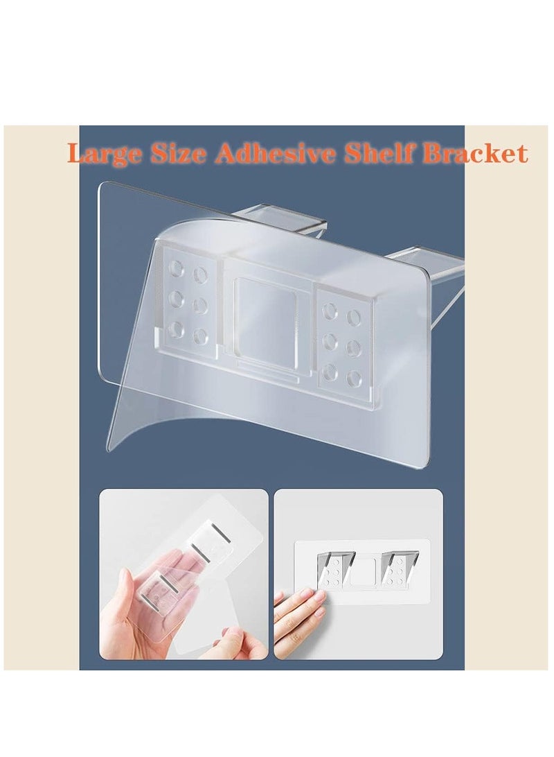 Excefore Shelf Support Pegs 12 Pcs Clear Self Cabinet Adhesive Shelves Clips Double Row Thickened and Reinforced Design Shelf Support Pegs for Shelves Kitchen Cabinet Book Closet - Image 4
