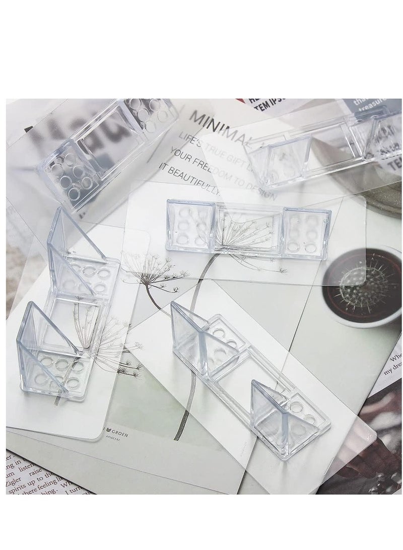 Excefore Shelf Support Pegs 12 Pcs Clear Self Cabinet Adhesive Shelves Clips Double Row Thickened and Reinforced Design Shelf Support Pegs for Shelves Kitchen Cabinet Book Closet - Image 2