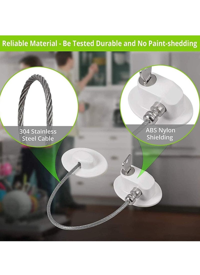 KASTWAVE - Fridge Locks Freezer Locks Window Locks PVC Refrigerator Locks with Strong 3M Adhesives for Baby Safety Used on Refrigerators Freezers Cabinets Dryers Washers ect 2 pcs White - Image 1