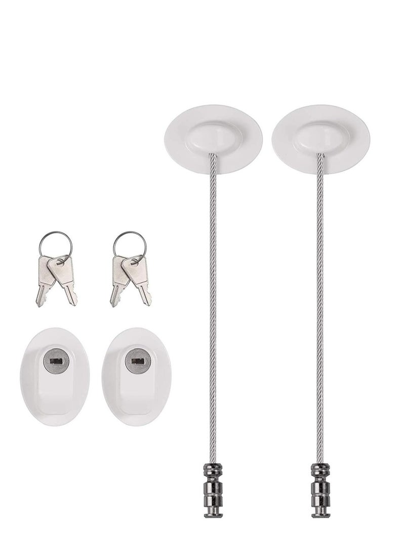 KASTWAVE - Fridge Locks Freezer Locks Window Locks PVC Refrigerator Locks with Strong 3M Adhesives for Baby Safety Used on Refrigerators Freezers Cabinets Dryers Washers ect 2 pcs White - Image 1