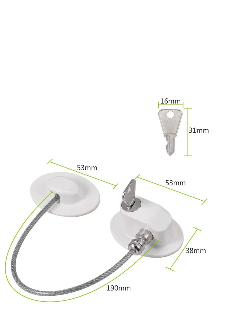 KASTWAVE - Fridge Locks Freezer Locks Window Locks PVC Refrigerator Locks with Strong 3M Adhesives for Baby Safety Used on Refrigerators Freezers Cabinets Dryers Washers ect 2 pcs White - Image 1