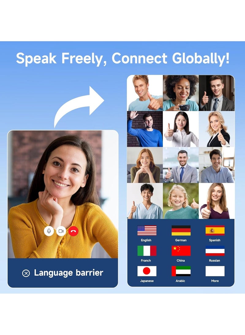 Real Time AI Language Translator Earbuds, 3 in 1 Wireless Earbuds with 144 Languages & Accents, Bluetooth 5.4，APP Enabled Translator Device for Travel, Business, iOS & Android (Black)  - Image 2