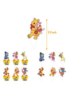 General Winnie the Pooh theme birthday party decoration Winnie the Pooh flag cake card balloon Spiral charm invitation card  - Image 4
