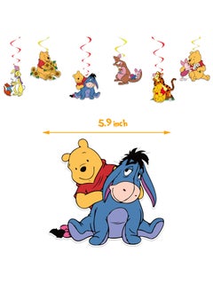 General Winnie the Pooh theme birthday party decoration Winnie the Pooh flag cake card balloon Spiral charm invitation card  - Image 5