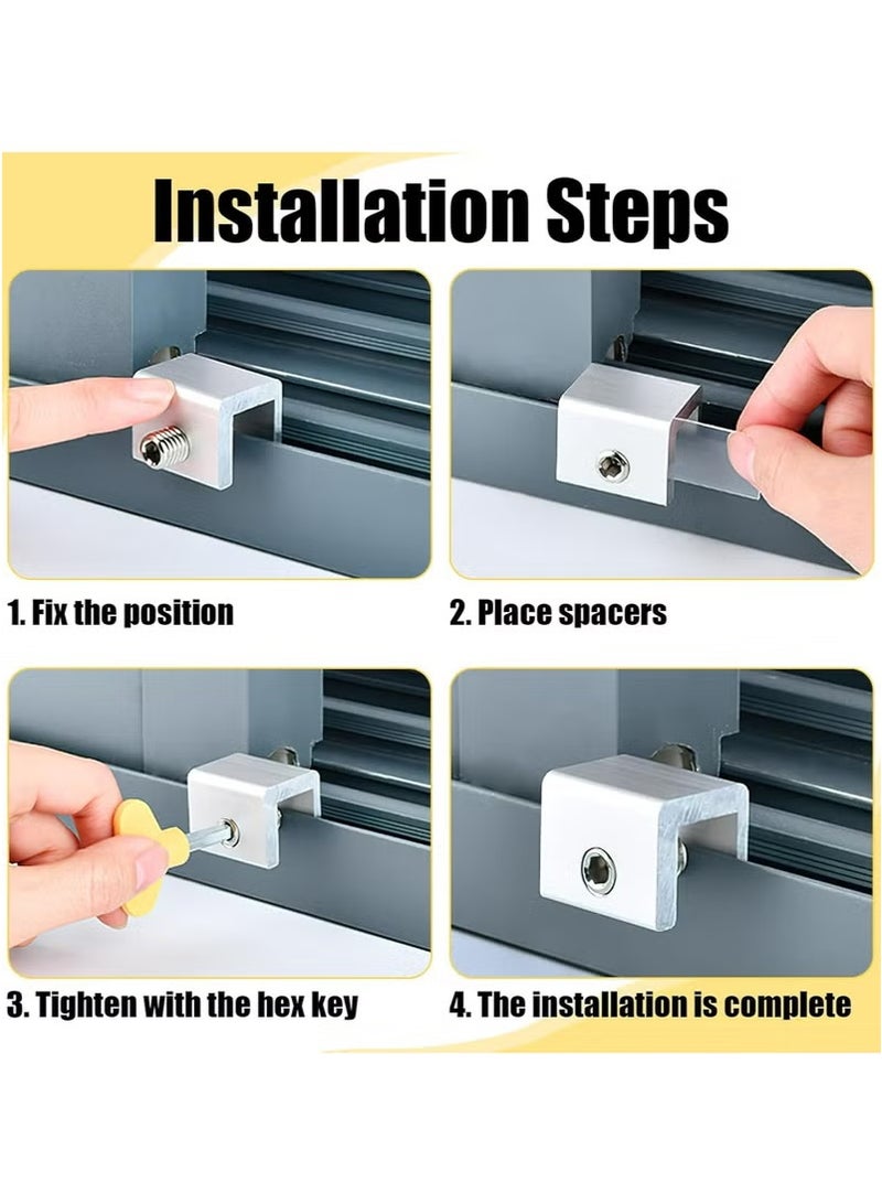Rubik Pack Of 4 Sliding Window Lock With Security Lock, Window Locks, Sliding Window Locks with Key, Window Locks, Aluminum Alloy Window Security Locks, Adjustable Security Window, Window Stoppers Aluminum – Security and Safety Locks - Image 5