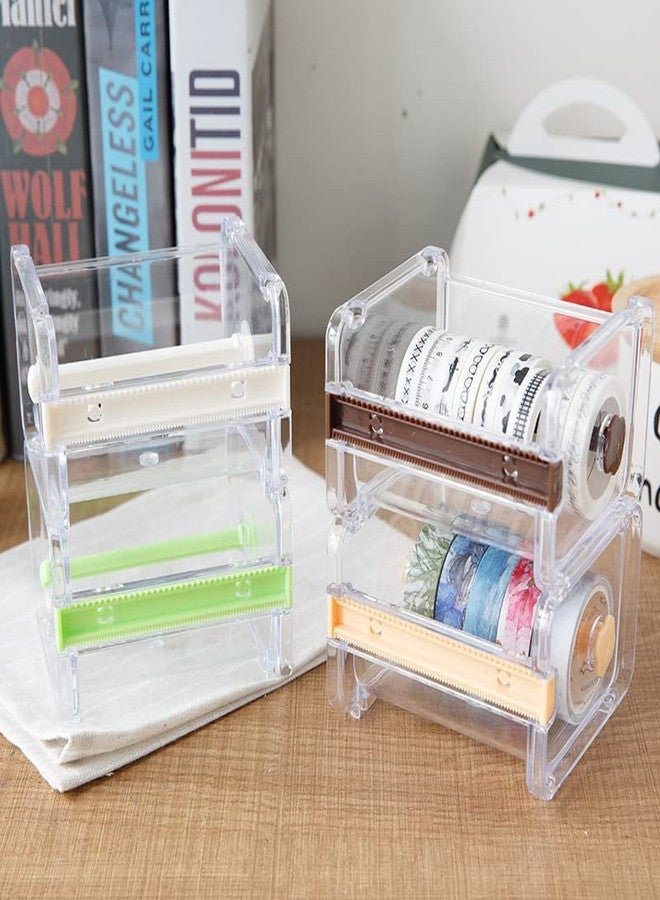 Kryoflare Desktop Washi Tape Dispenser and Cutter, Transparent Roll Holder Organizer for Office and DIY Crafts - Image 5
