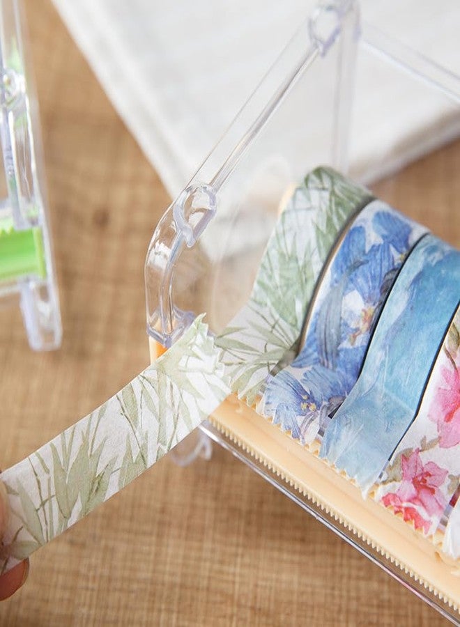 Kryoflare Desktop Washi Tape Dispenser and Cutter, Transparent Roll Holder Organizer for Office and DIY Crafts - Image 3
