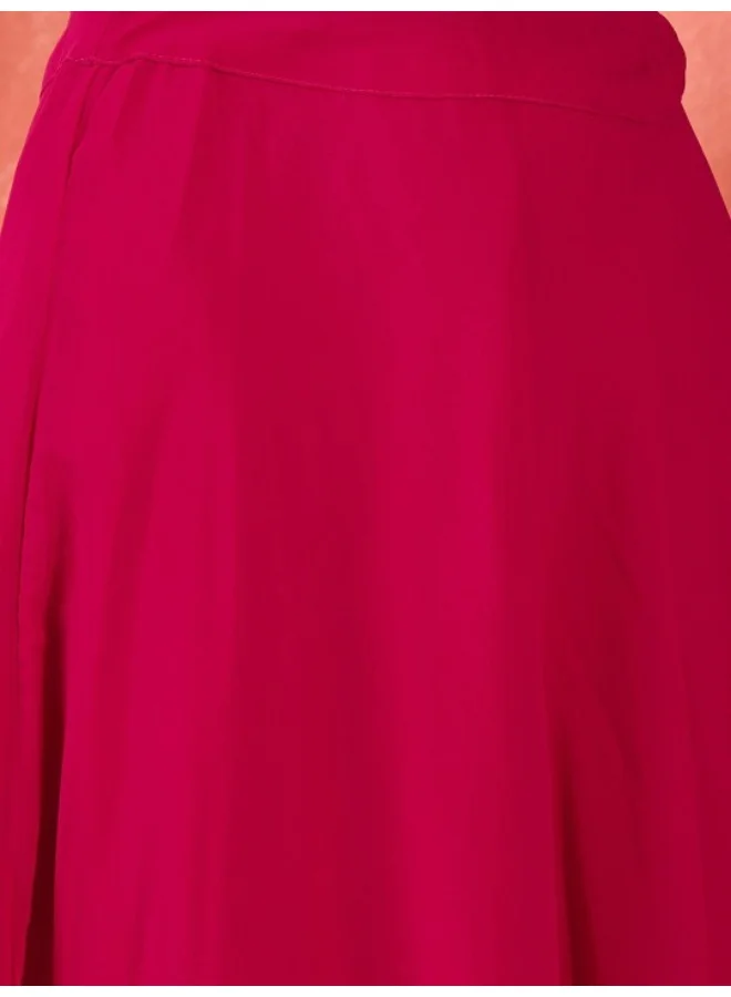 AKS Red Sequinned Kurta Skirt Set
