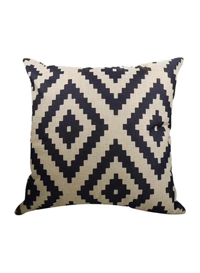 4-Piece Decorative Geometric Design Sofa Pillow Set ‎ Cotton 27 x 25.8 x 4.7 cm Black/Beige - Image 5