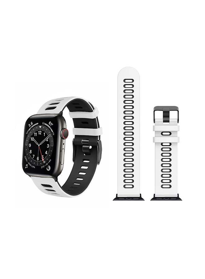 NIBEMINENT Dual Layer Replacement Band For Apple Watch Series 6/SE/5/4/3/2/1 White