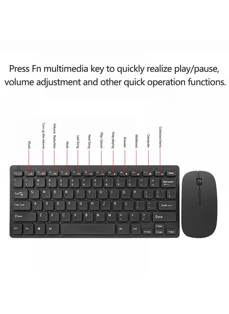 Raxoom - Wireless Keyboard and Mouse Combo 2.4GHz Ultra-Thin Portable Compact Small Keyboards DPI Wireless Mouse for PC, Desktop, Notebook, Laptop, Windows XP / Vista / 7 / 8 / 10, Mac - Image 1