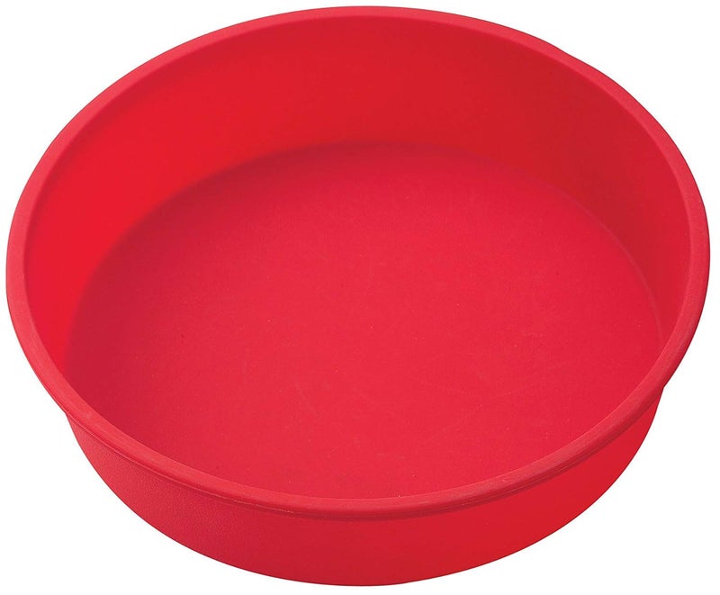 Inditradition Silicone Round Baking Cake Pan/Mould, 21cm (8 Inches) (Random Colour), Red - Image 1
