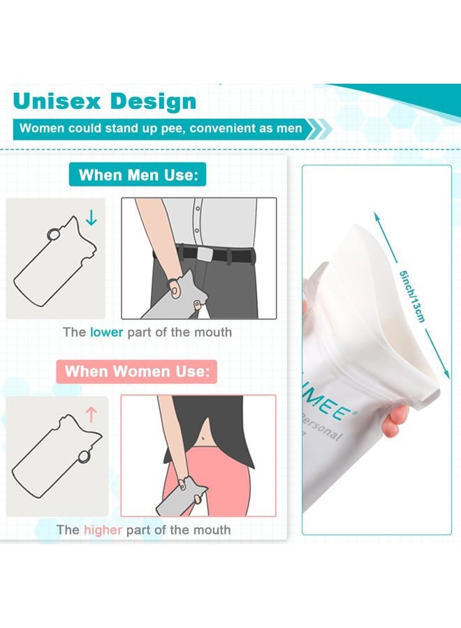 OUMEE 12 Pack 700 ML Disposable Urinal Bags, Camping Pee Bags Unisex Urine Bags Vomit Bags for Travel Traffic Jam Emergency Portable Toilet Bee Bag for Men Women Kids Children Patient (White-12 Pack) - Image 5