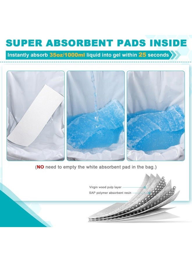 OUMEE 12 Pack 700 ML Disposable Urinal Bags, Camping Pee Bags Unisex Urine Bags Vomit Bags for Travel Traffic Jam Emergency Portable Toilet Bee Bag for Men Women Kids Children Patient (White-12 Pack) - Image 2