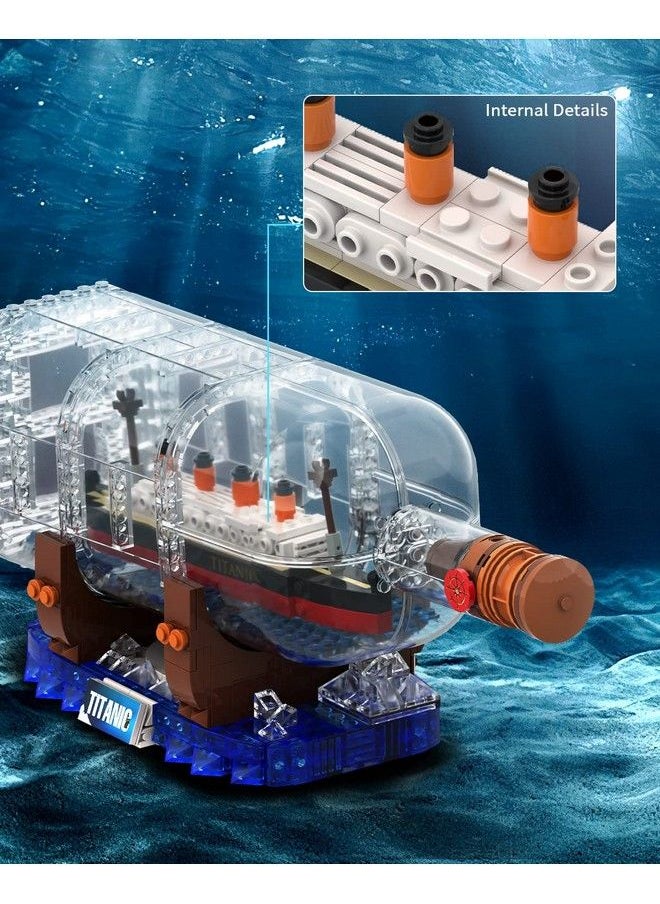 Titanic Ship In A Bottle Building Blocks Set Creative Collectible Display Model Set Great Idea Gift Toy For Adults And Kids(878 Pcs) - pzsku/Z6A7B0845593B86053714Z/45/_/1688195122/34e3a758-b154-4abb-90d0-2f8070eb4009