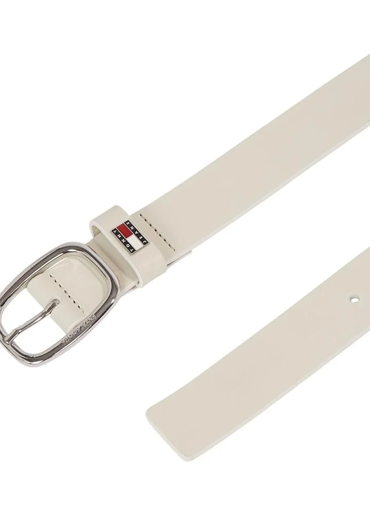 TOMMY JEANS LEATHER BELT WITH OVAL BUCKLE