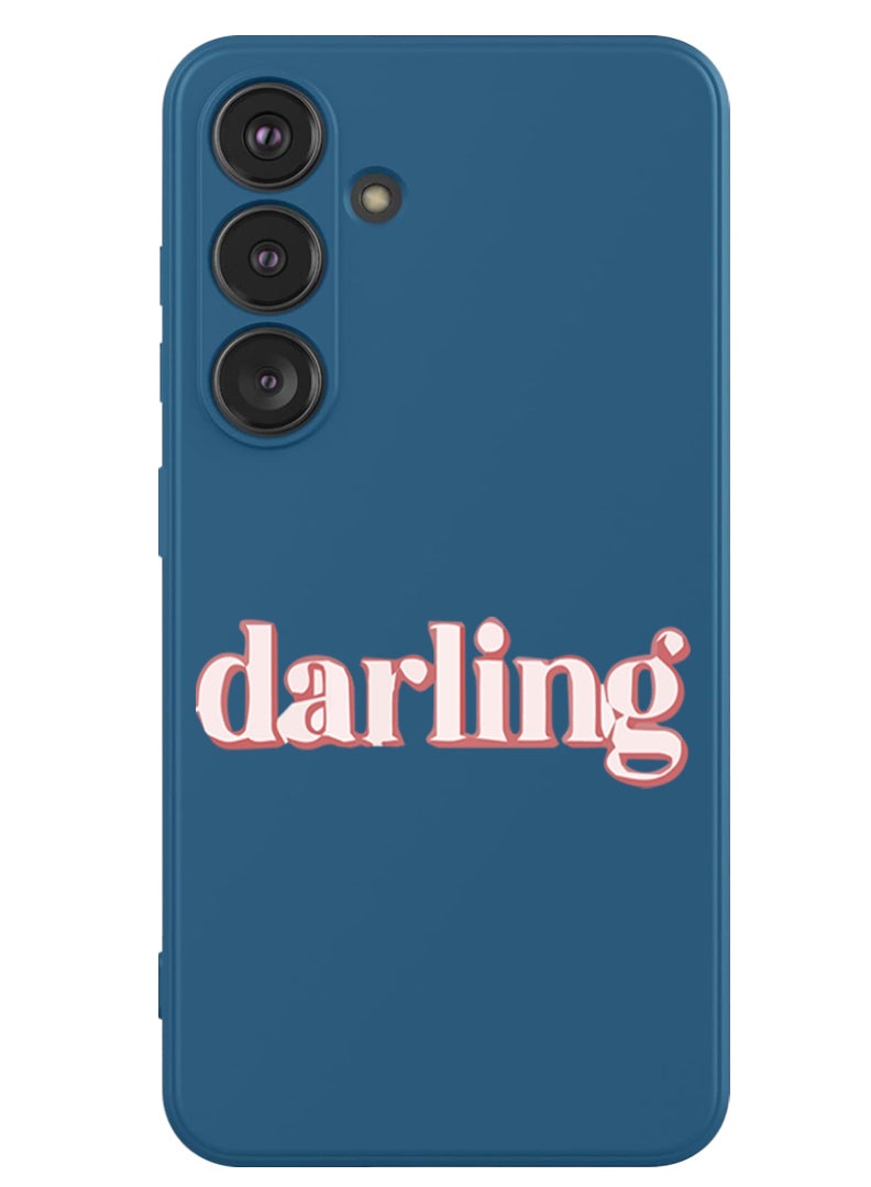 Theodor Protective Slim Fit Case Liquid Silicone Cover with Full Body Protection Anti-Scratch Shockproof Case For Samsung Galaxy S24 (Blue) - Darling - Image 1